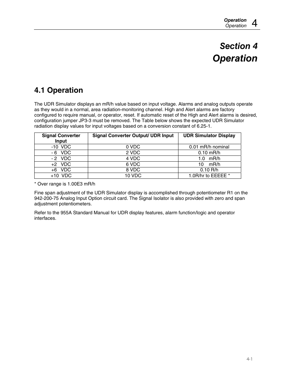 Operation, 1 operation | Fluke Biomedical 956A-201-S1 User Manual | Page 11 / 24