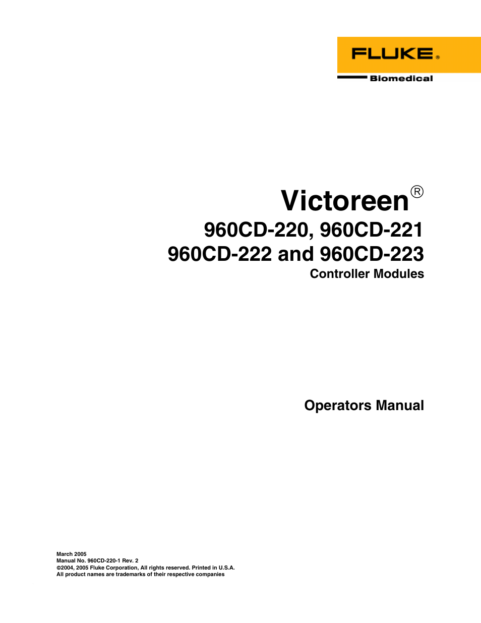 Fluke Biomedical 960CD-220 User Manual | 26 pages
