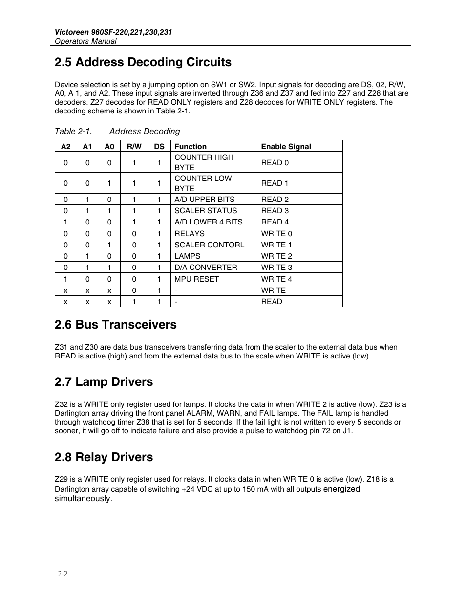 5 address decoding circuits, 6 bus transceivers, 7 lamp drivers | 8 relay drivers | Fluke Biomedical 960SF-220 User Manual | Page 10 / 22