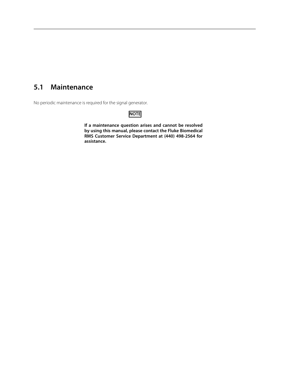 Section 5, Maintenance, 1 maintenance | Fluke Biomedical 960SG-500 User Manual | Page 15 / 25