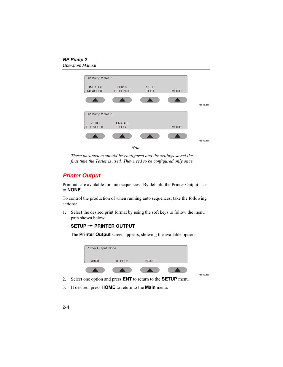 Printer output | Fluke Biomedical BP Pump 2 User Manual | Page 28 / 82