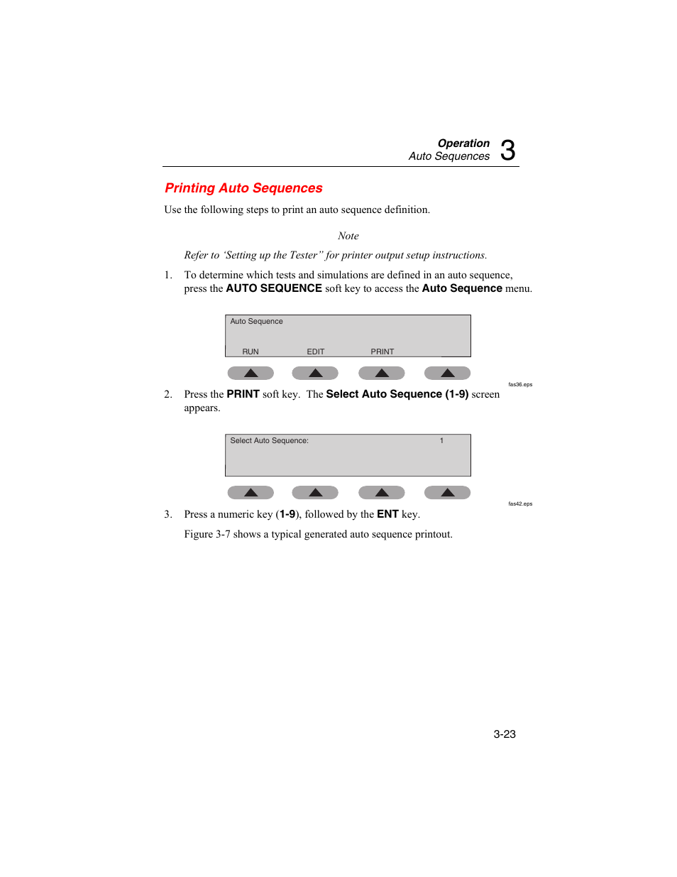 Printing auto sequences | Fluke Biomedical BP Pump 2 User Manual | Page 59 / 82