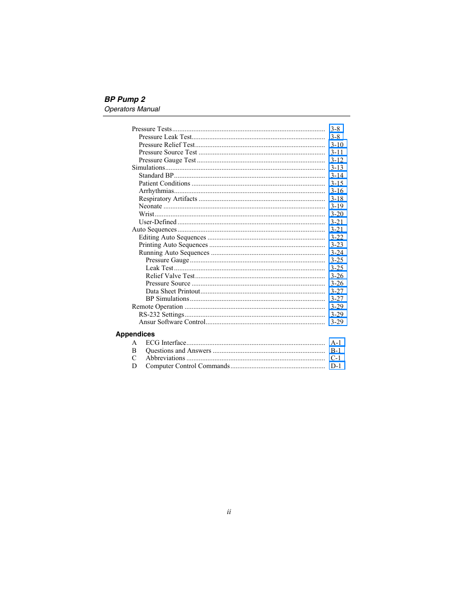 Fluke Biomedical BP Pump 2 User Manual | Page 8 / 82