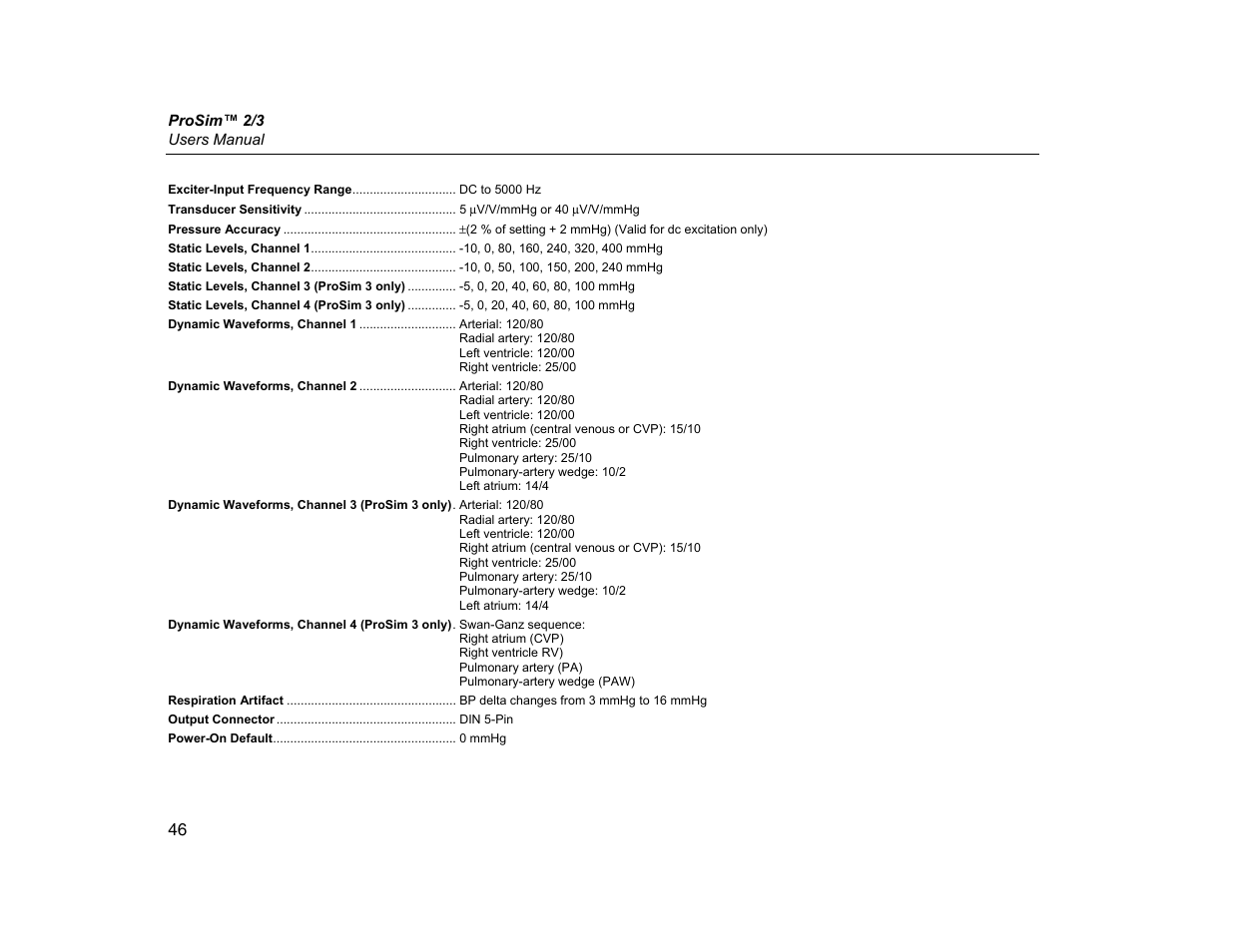 Fluke Biomedical ProSim 2 User Manual | Page 58 / 60