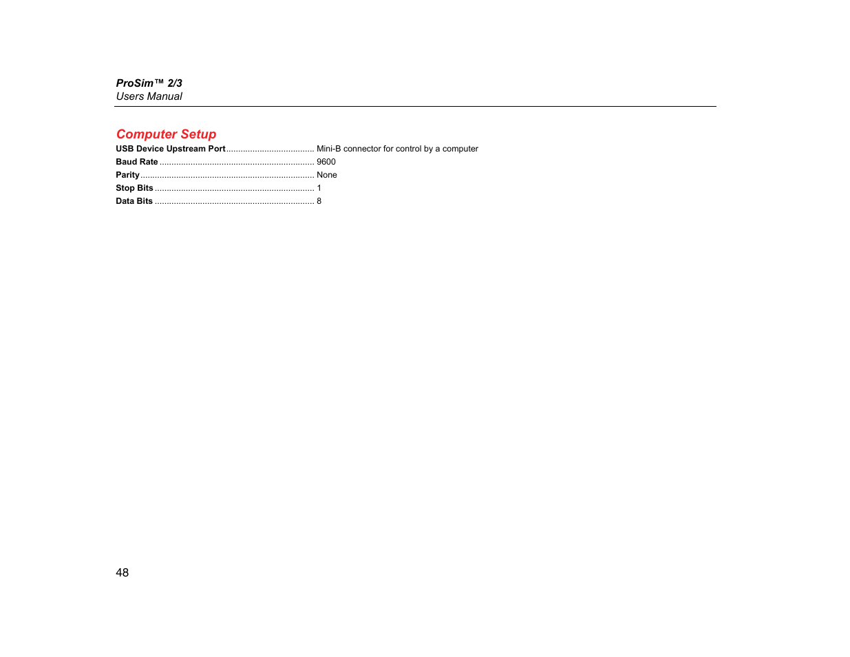 Computer setup | Fluke Biomedical ProSim 2 User Manual | Page 60 / 60