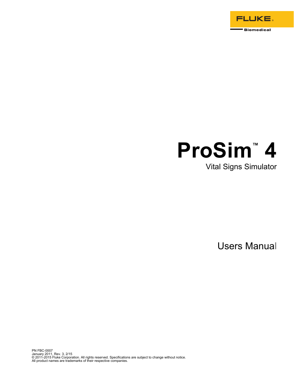 Fluke Biomedical ProSim 4 User Manual | 46 pages