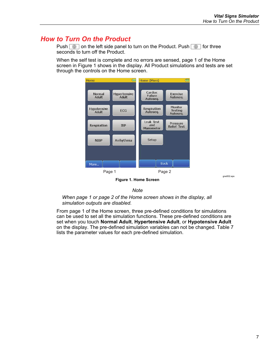 How to turn on the product | Fluke Biomedical ProSim 4 User Manual | Page 17 / 46