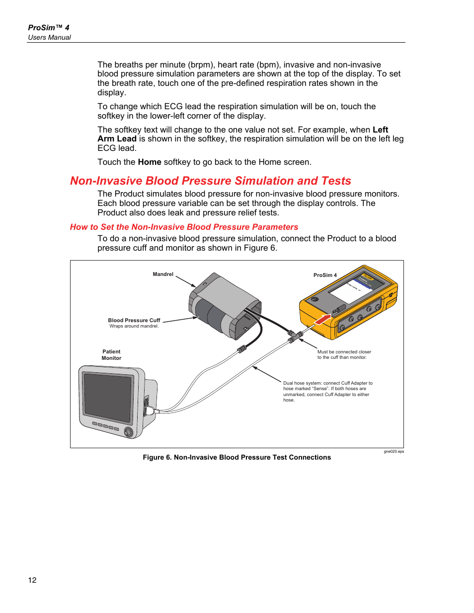 Non-invasive blood pressure simulation and tests | Fluke Biomedical ProSim 4 User Manual | Page 22 / 46