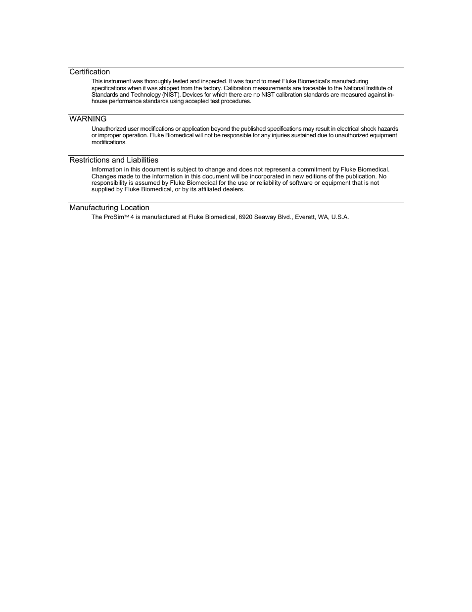 Fluke Biomedical ProSim 4 User Manual | Page 4 / 46