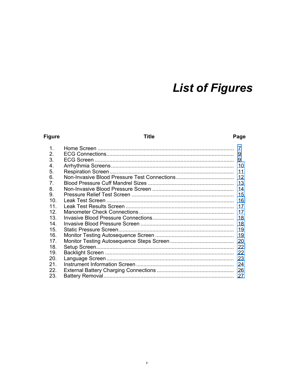 List of figures | Fluke Biomedical ProSim 4 User Manual | Page 9 / 46