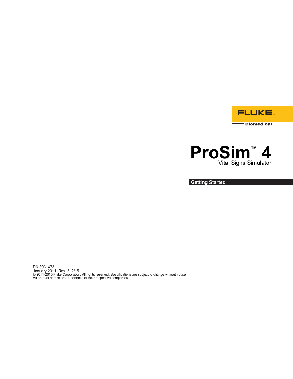 Fluke Biomedical ProSim 4 Getting Started User Manual | 32 pages