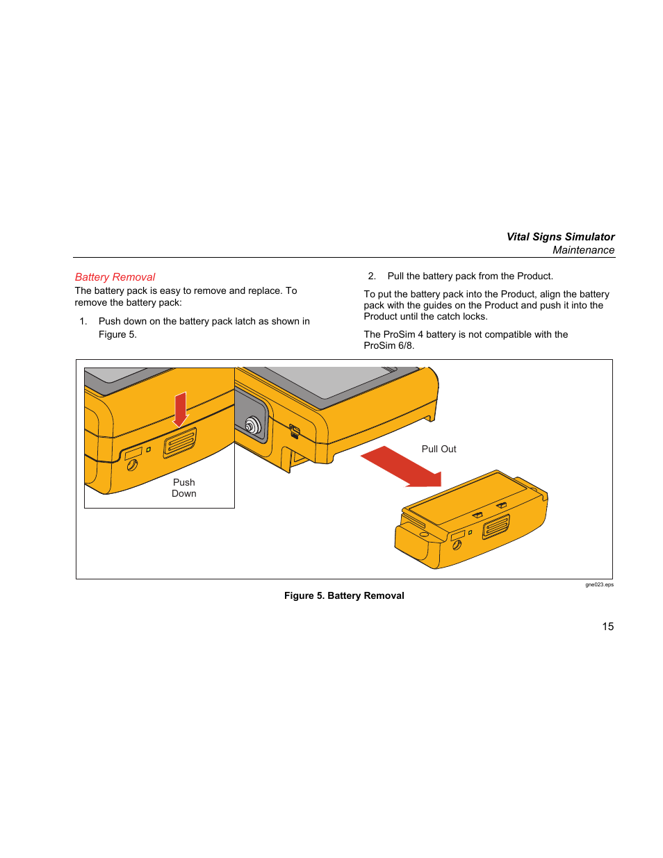 Battery removal | Fluke Biomedical ProSim 4 Getting Started User Manual | Page 27 / 32