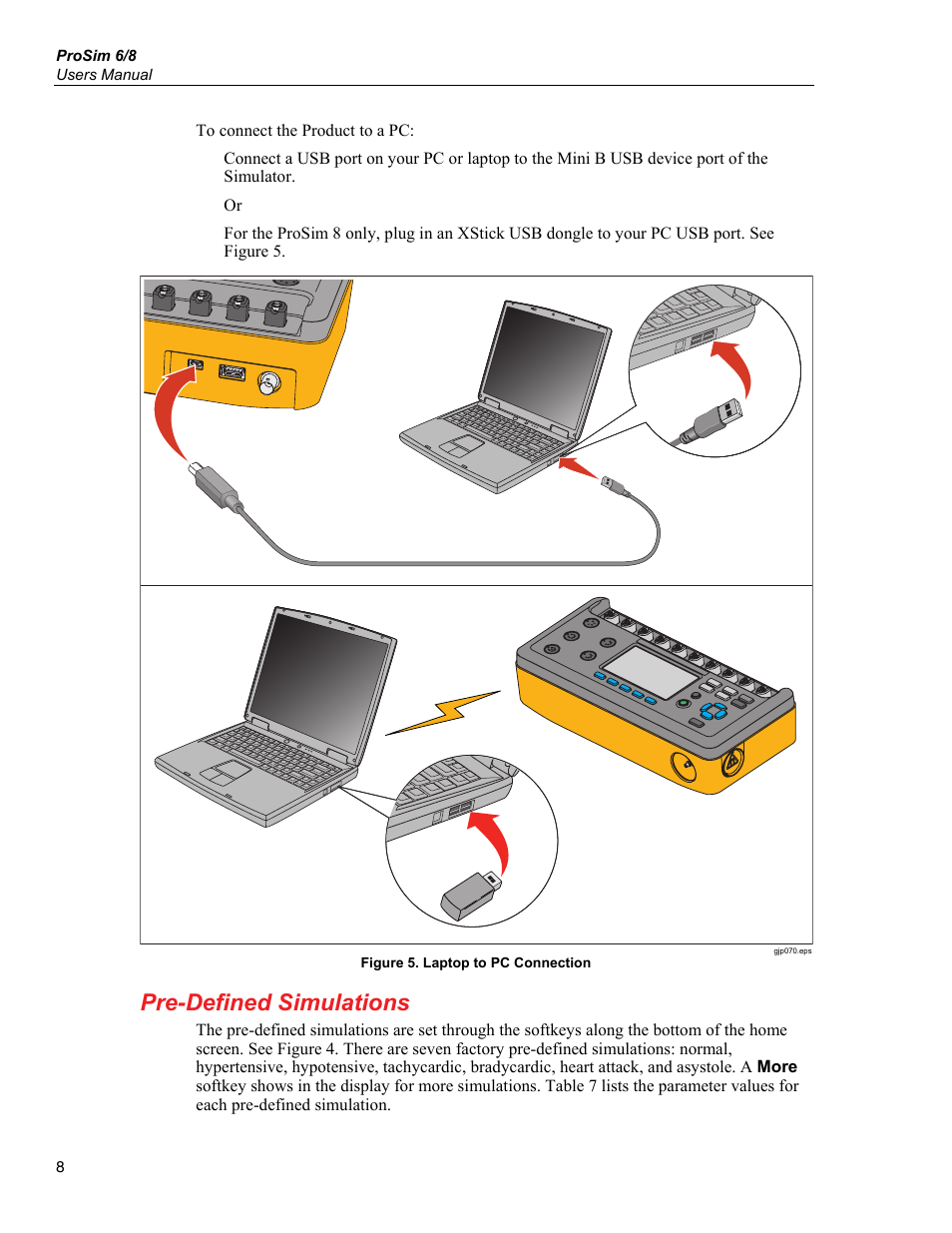 Pre-defined simulations | Fluke Biomedical ProSim 6 User Manual | Page 20 / 102