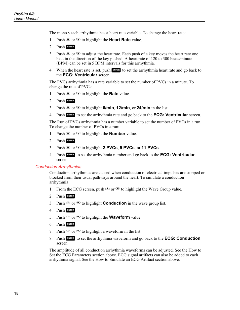 Conduction arrhythmias | Fluke Biomedical ProSim 6 User Manual | Page 30 / 102