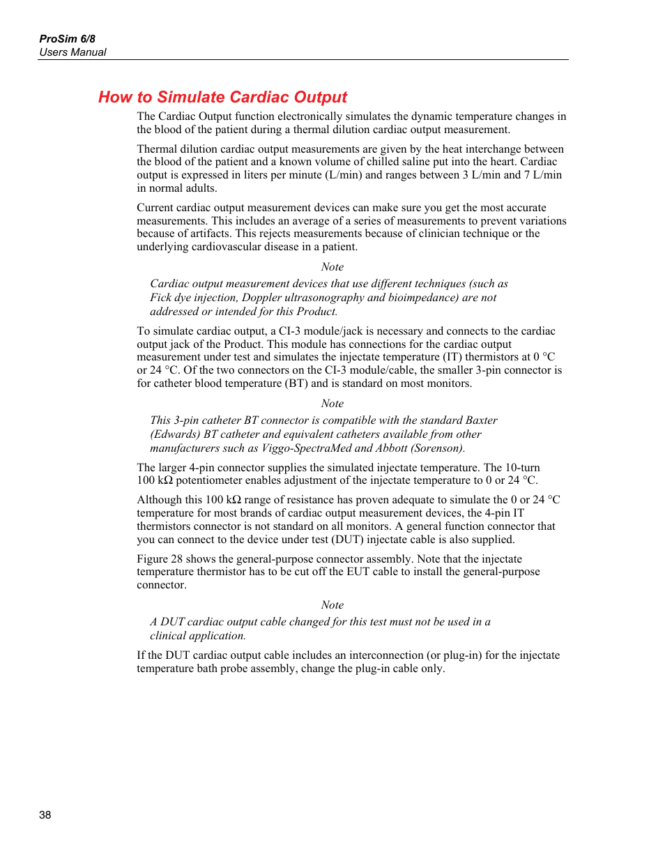 How to simulate cardiac output | Fluke Biomedical ProSim 6 User Manual | Page 50 / 102