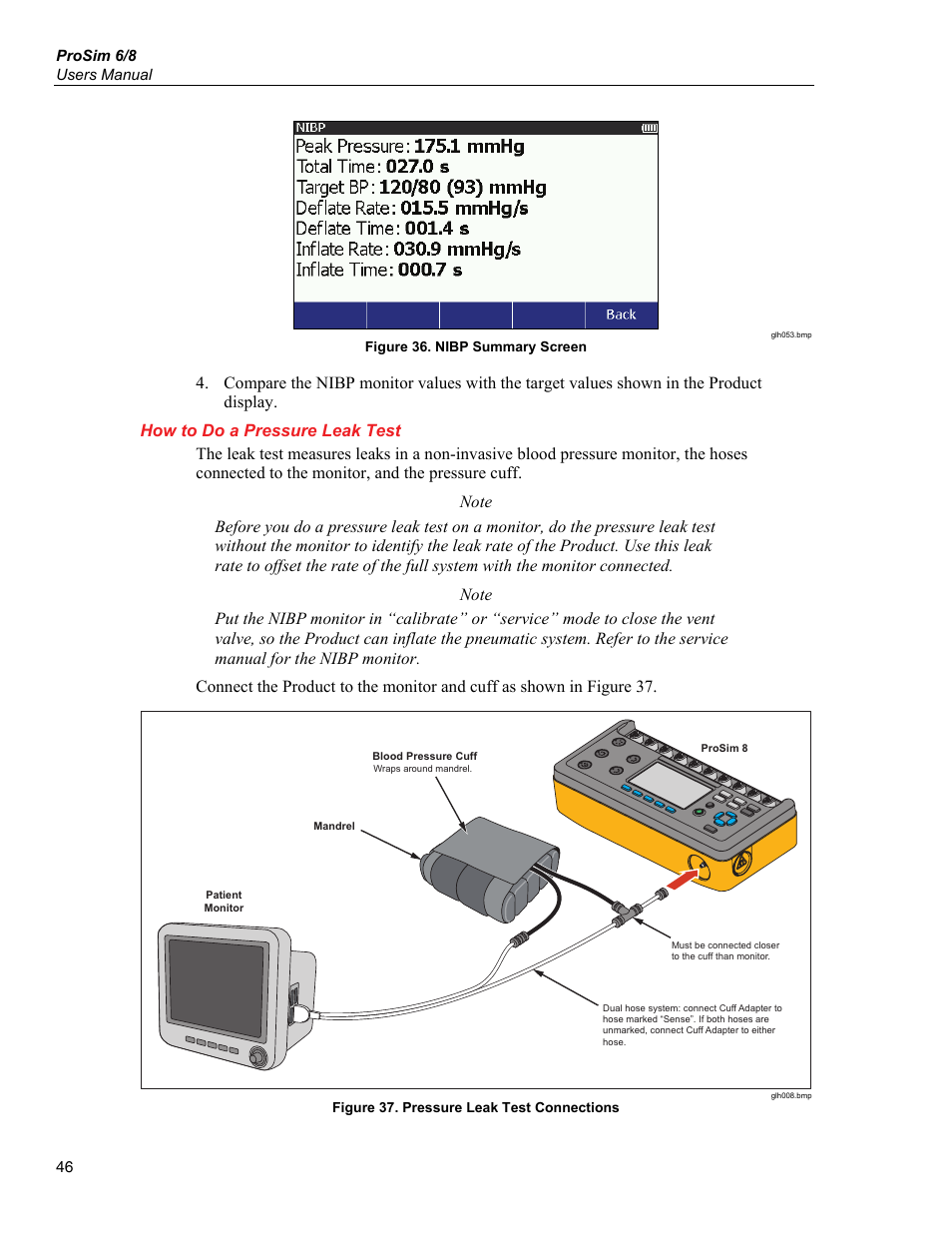 How to do a pressure leak test | Fluke Biomedical ProSim 6 User Manual | Page 58 / 102