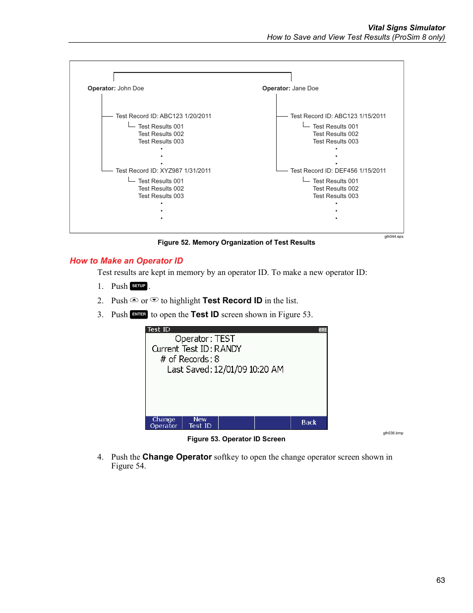 How to make an operator id | Fluke Biomedical ProSim 6 User Manual | Page 75 / 102