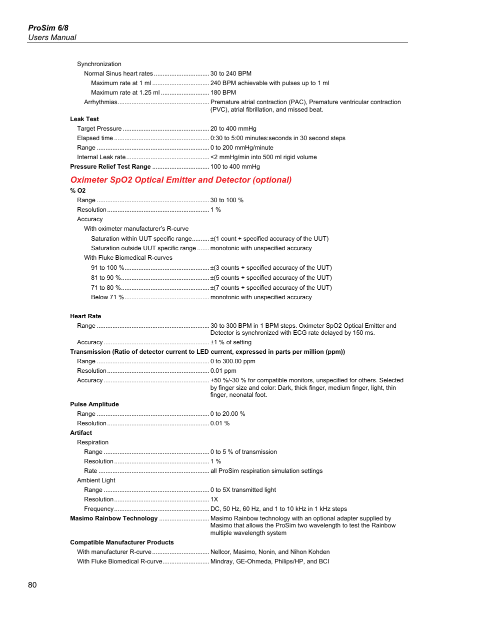 Fluke Biomedical ProSim 6 User Manual | Page 92 / 102