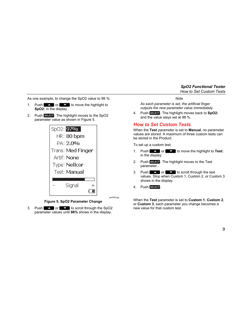 How to set custom tests | Fluke Biomedical SPOT Light User Manual | Page 21 / 28