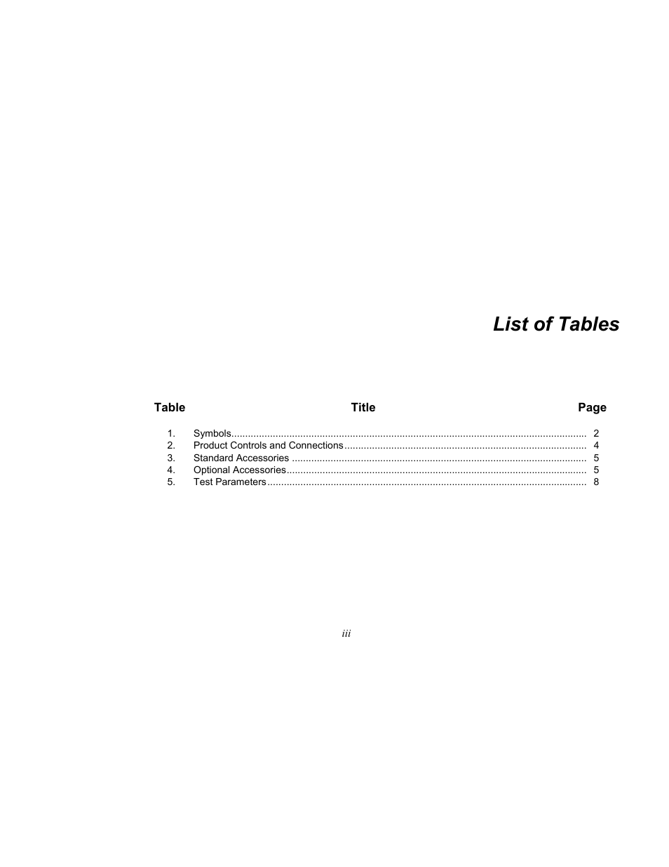 List of tables | Fluke Biomedical SPOT Light User Manual | Page 9 / 28