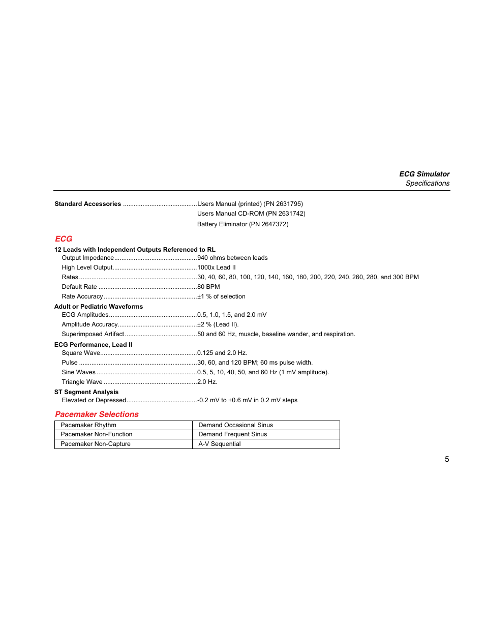 Pacemaker selections | Fluke Biomedical PS410 User Manual | Page 13 / 26