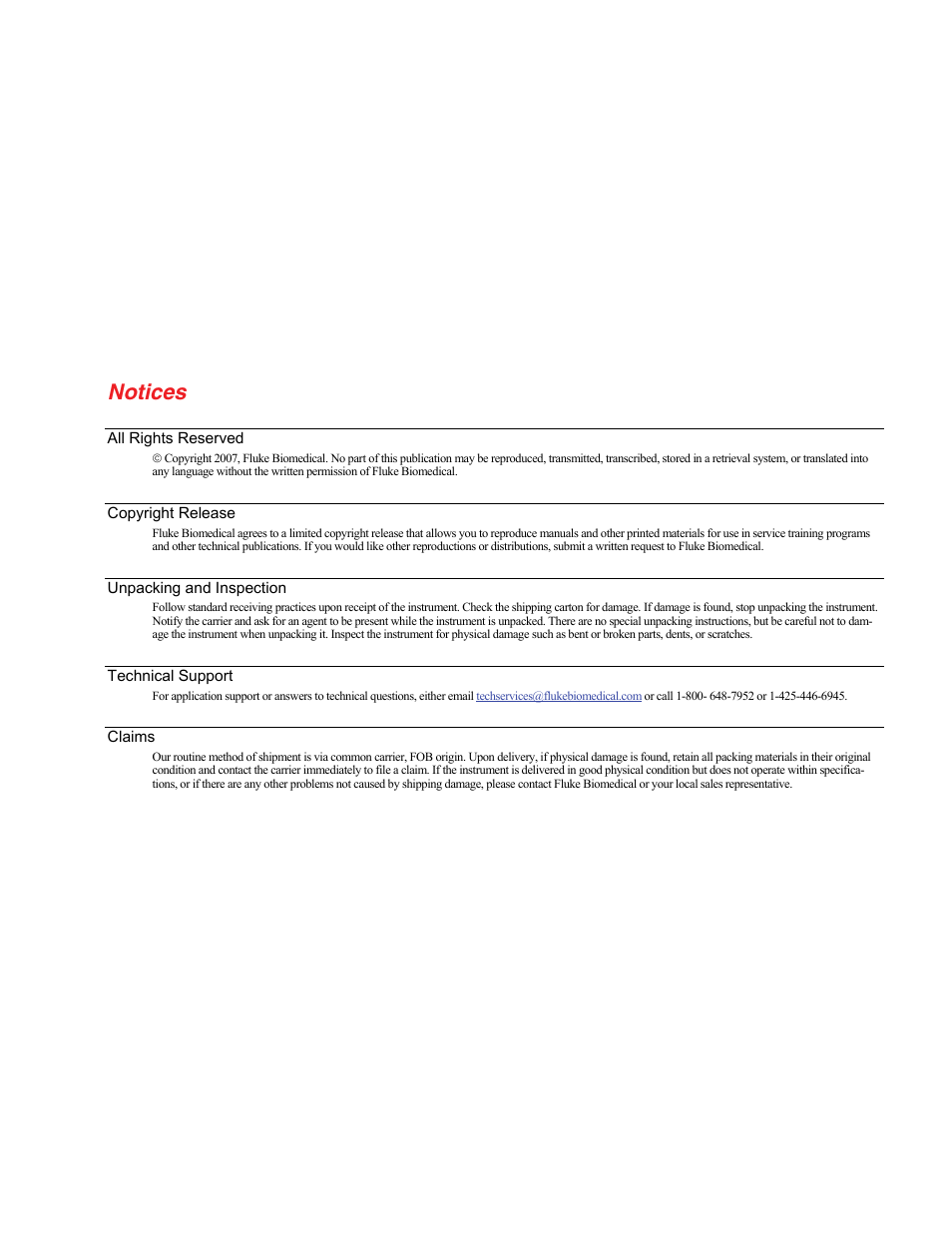 Notices | Fluke Biomedical PS410 User Manual | Page 3 / 26