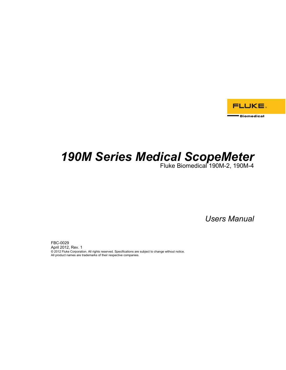 Fluke Biomedical 190M User Manual | 160 pages