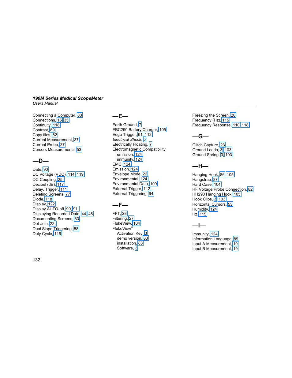 Fluke Biomedical 190M User Manual | Page 142 / 160