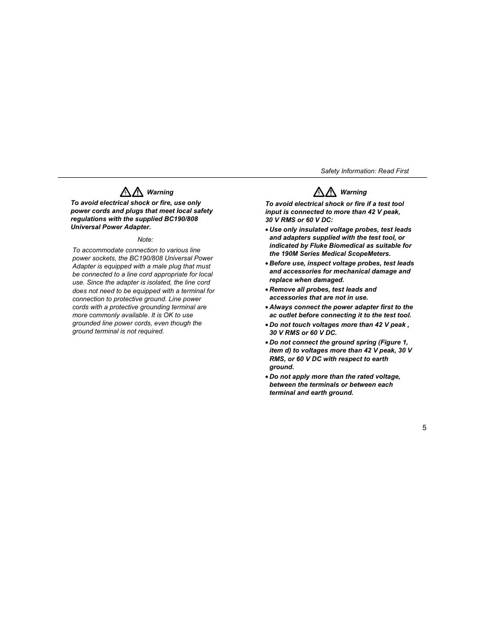 Fluke Biomedical 190M User Manual | Page 15 / 160