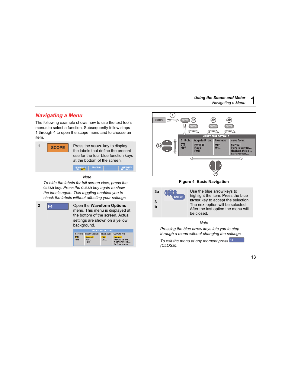 Navigating a menu | Fluke Biomedical 190M User Manual | Page 23 / 160
