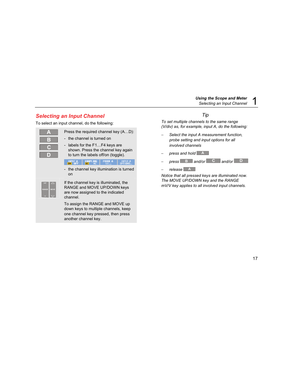 Selecting an input channel | Fluke Biomedical 190M User Manual | Page 27 / 160