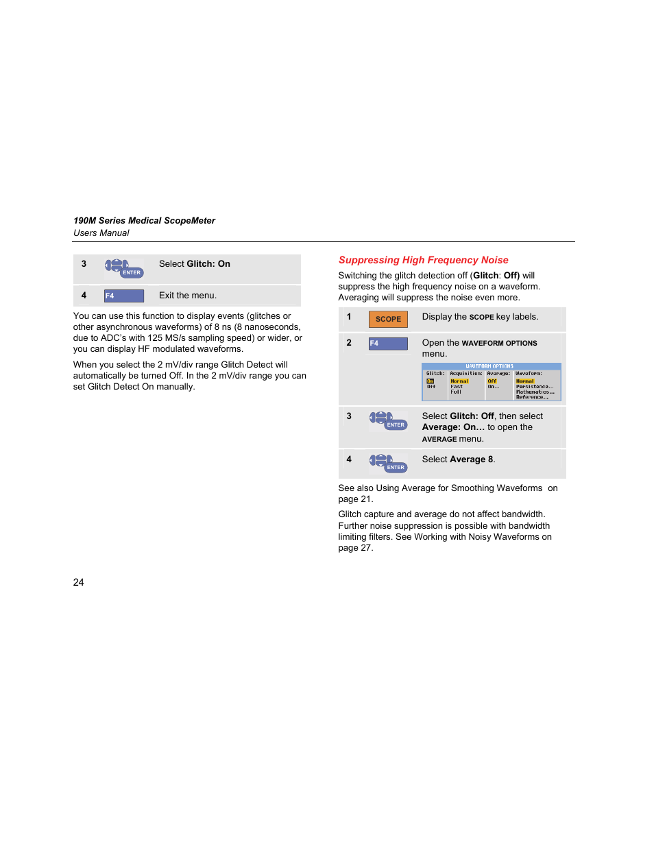 Suppressing high frequency noise | Fluke Biomedical 190M User Manual | Page 34 / 160
