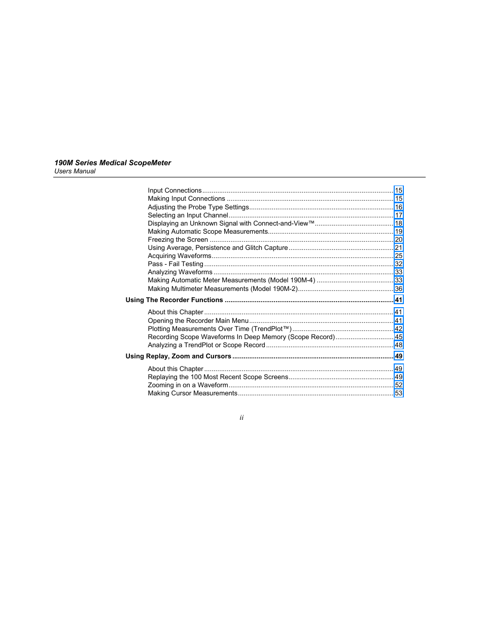 Fluke Biomedical 190M User Manual | Page 6 / 160
