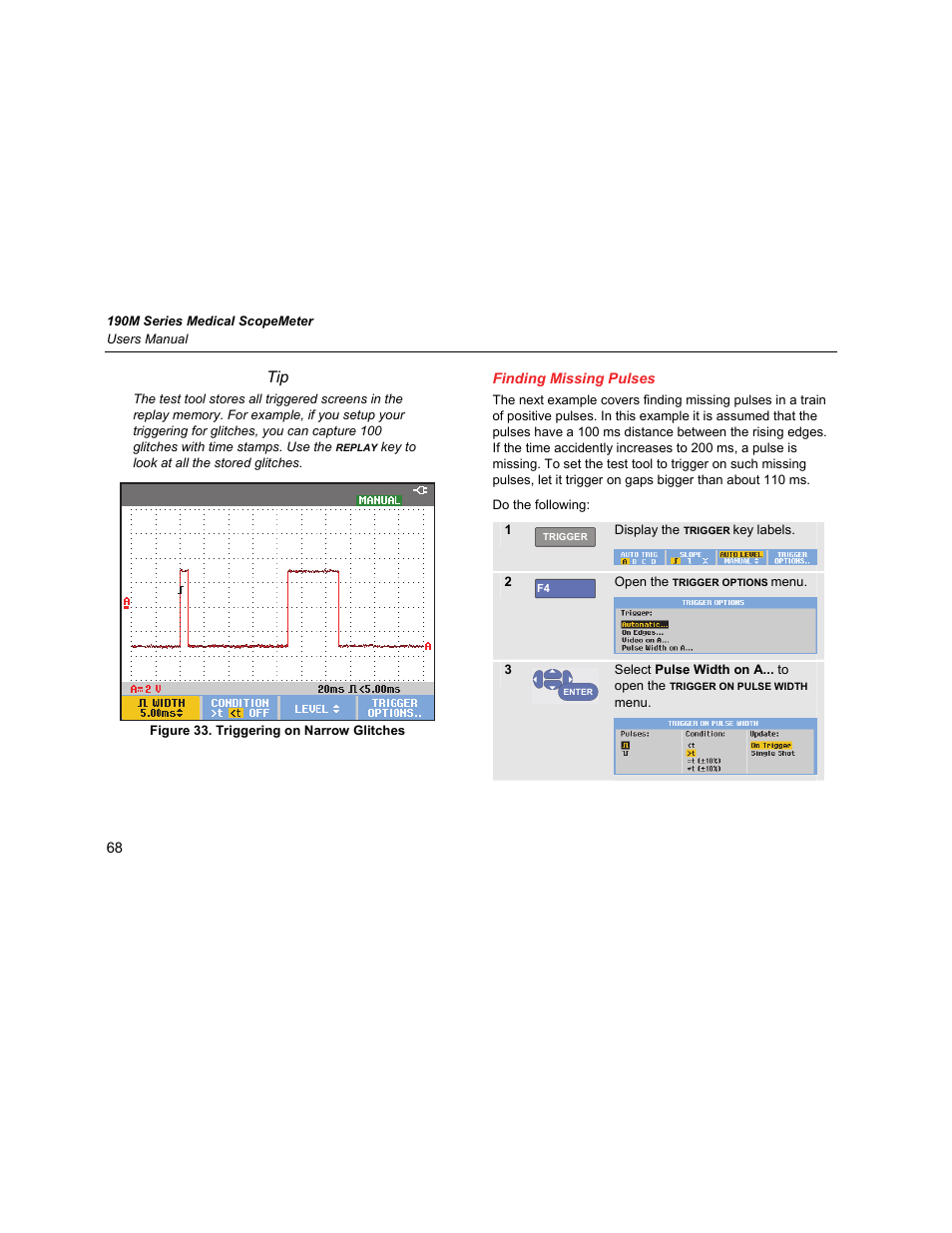 Finding missing pulses | Fluke Biomedical 190M User Manual | Page 78 / 160