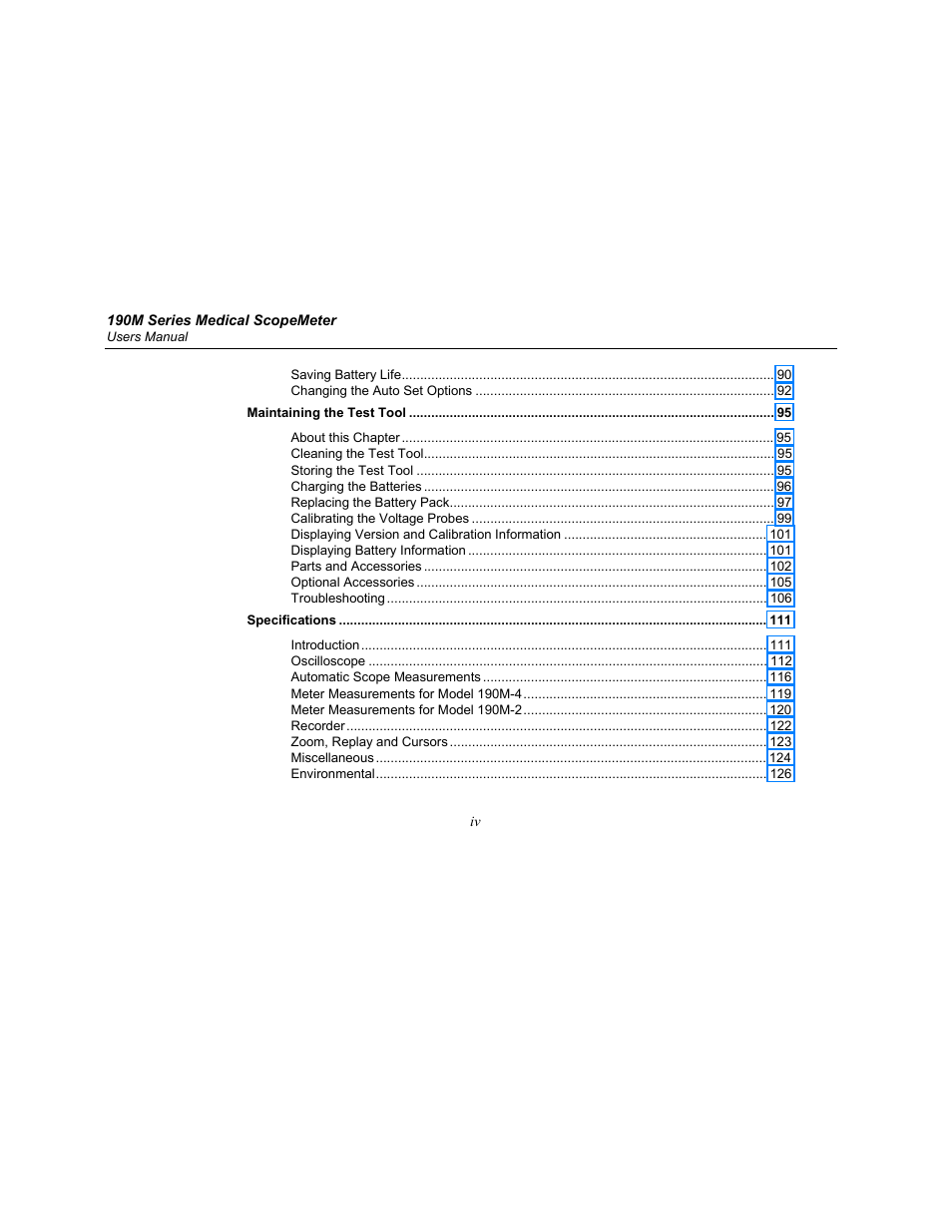 Fluke Biomedical 190M User Manual | Page 8 / 160