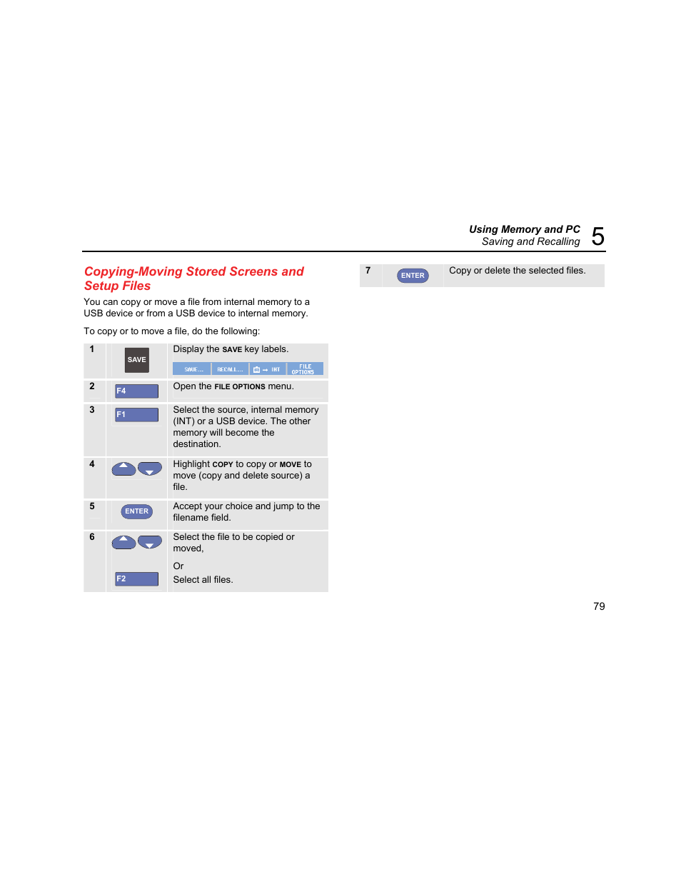 Copying-moving stored screens and setup files | Fluke Biomedical 190M User Manual | Page 89 / 160