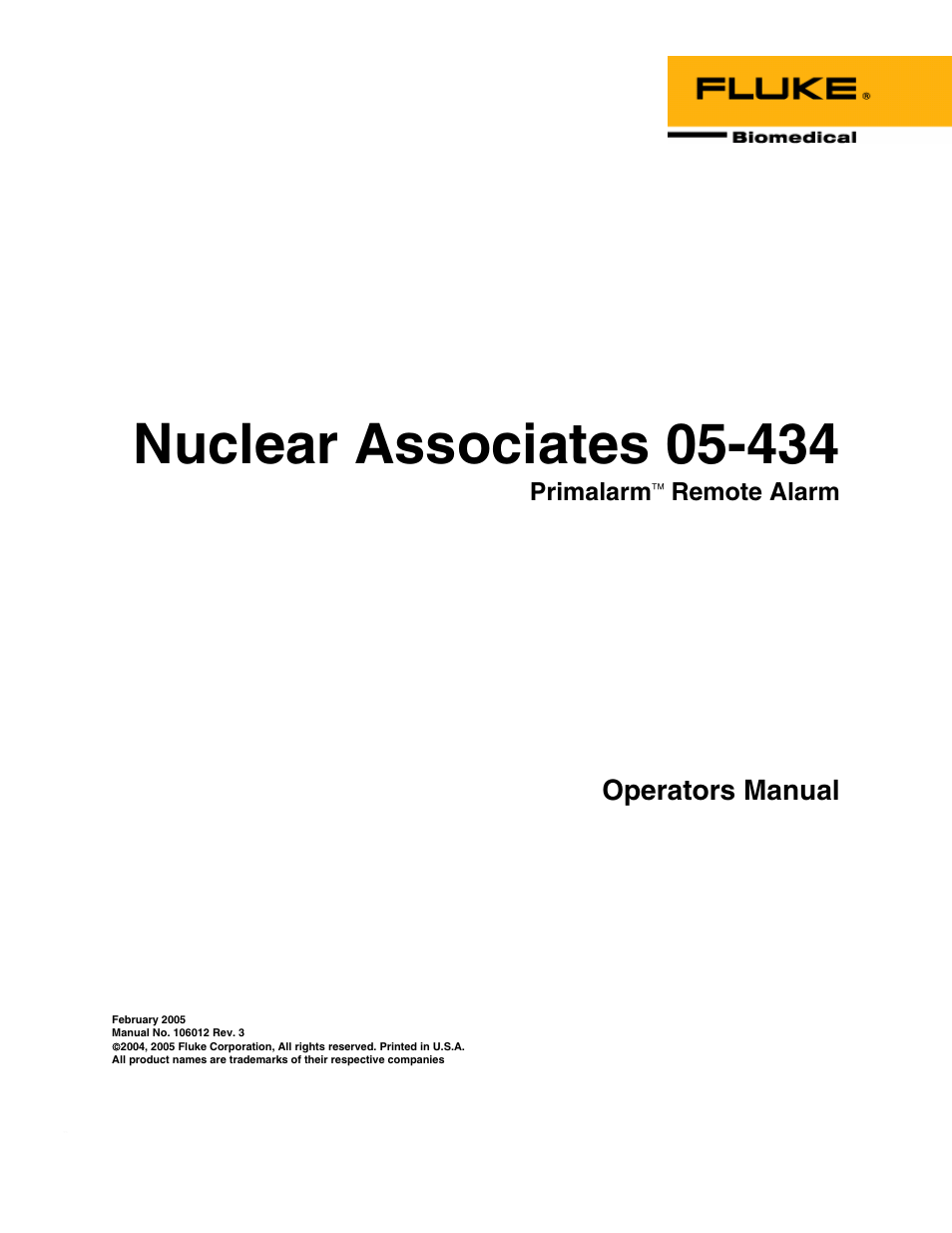 Fluke Biomedical 05-434 User Manual | 10 pages