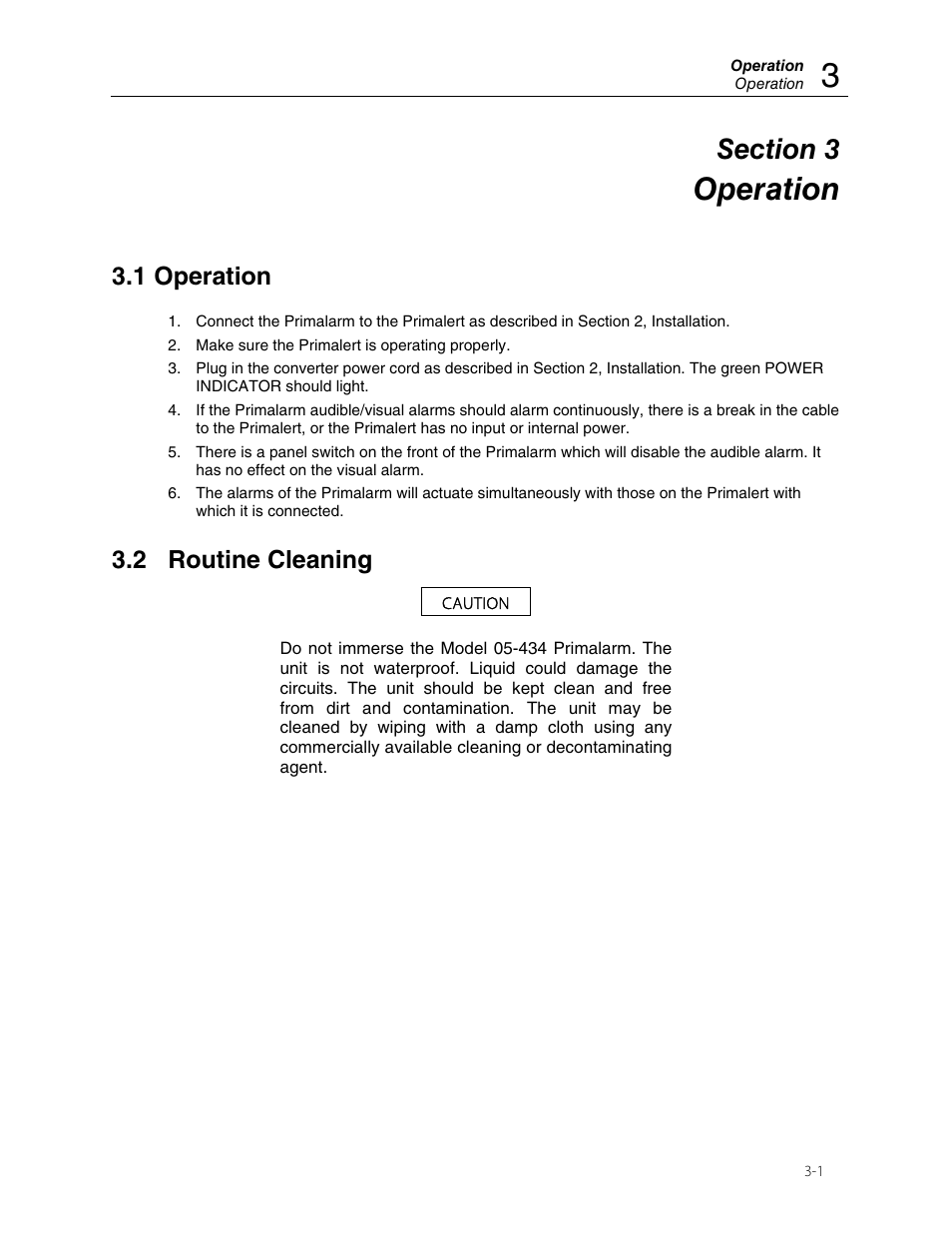 Operation, 1 operation, 2 routine cleaning | Fluke Biomedical 05-434 User Manual | Page 9 / 10