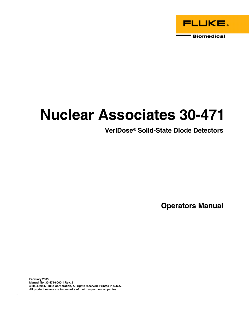 Fluke Biomedical 30-471 User Manual | 24 pages