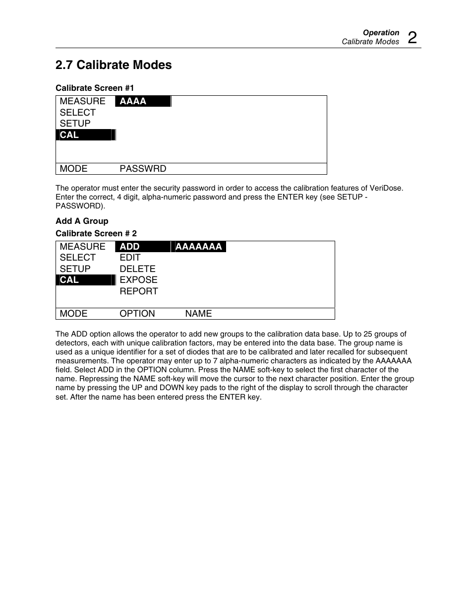 7 calibrate modes | Fluke Biomedical 37-705 User Manual | Page 21 / 54