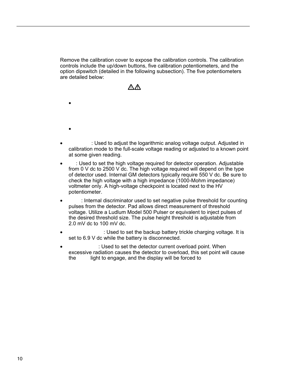 Operator controls and setup, Calibration controls | Fluke Biomedical 05-450 User Manual | Page 18 / 32