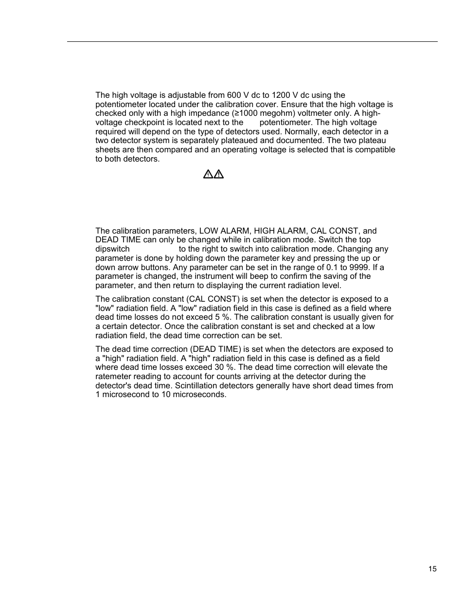 Calibration, High voltage, Calibration parameters | Fluke Biomedical 05-450 User Manual | Page 23 / 32