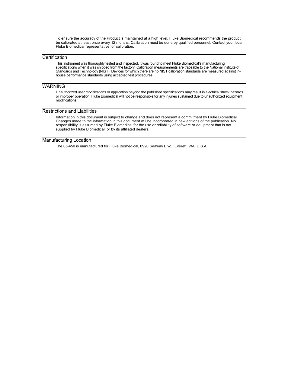 Fluke Biomedical 05-450 User Manual | Page 4 / 32