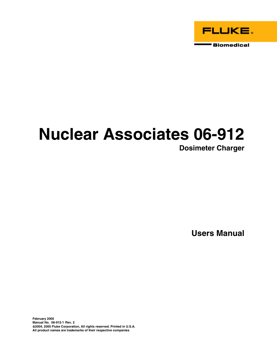 Fluke Biomedical 06-912 User Manual | 12 pages