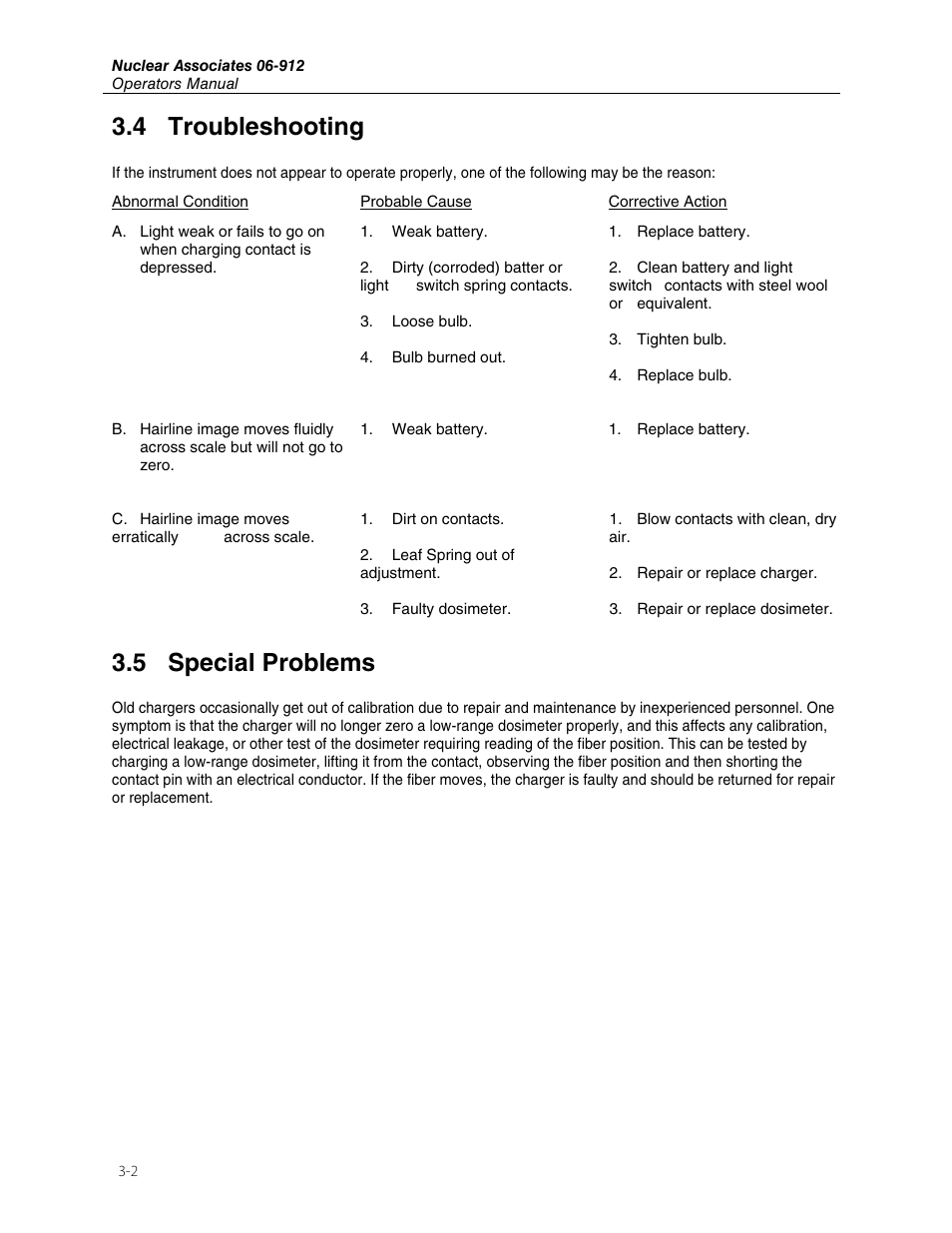 4 troubleshooting, 5 special problems | Fluke Biomedical 06-912 User Manual | Page 10 / 12