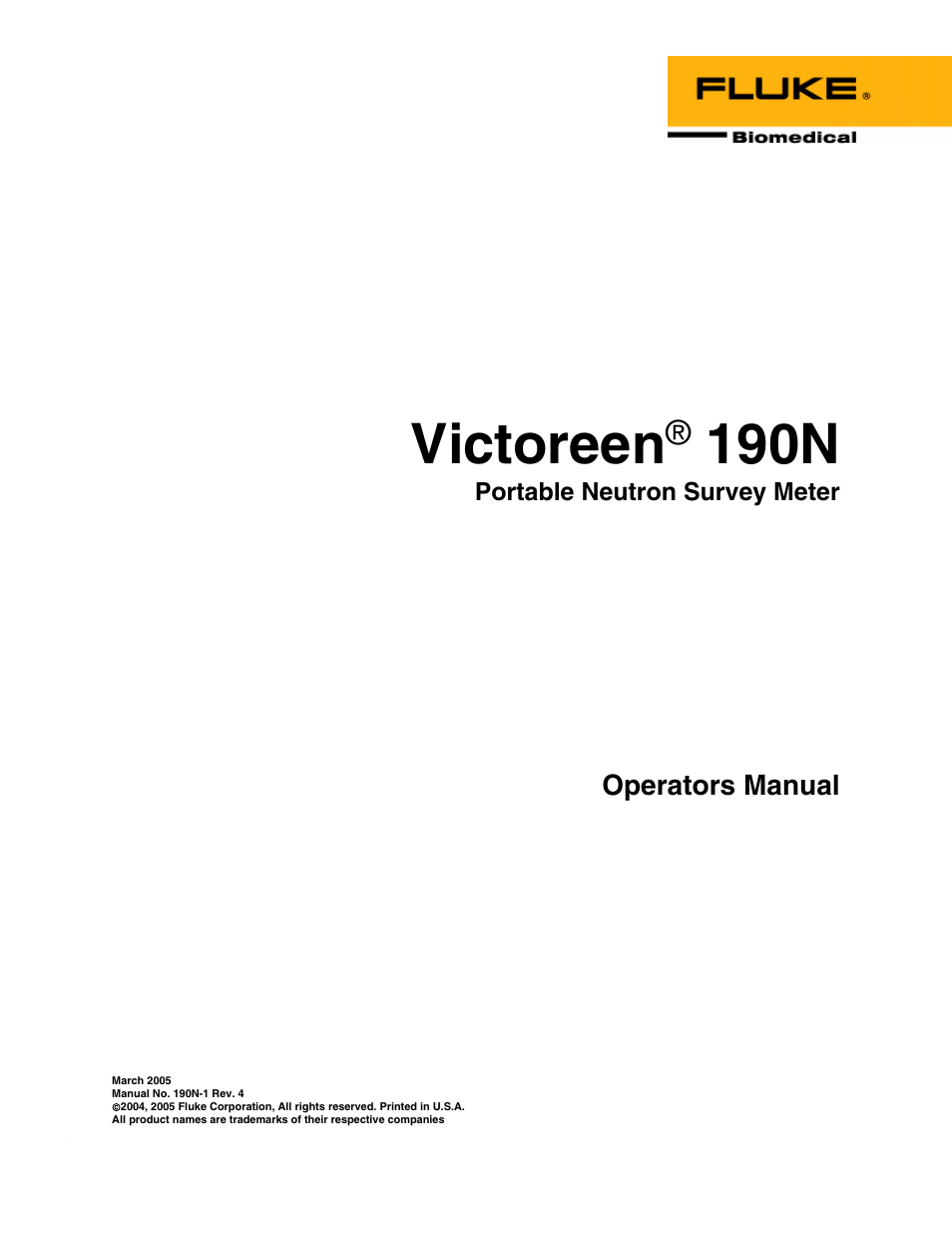 Fluke Biomedical 190N User Manual | 18 pages