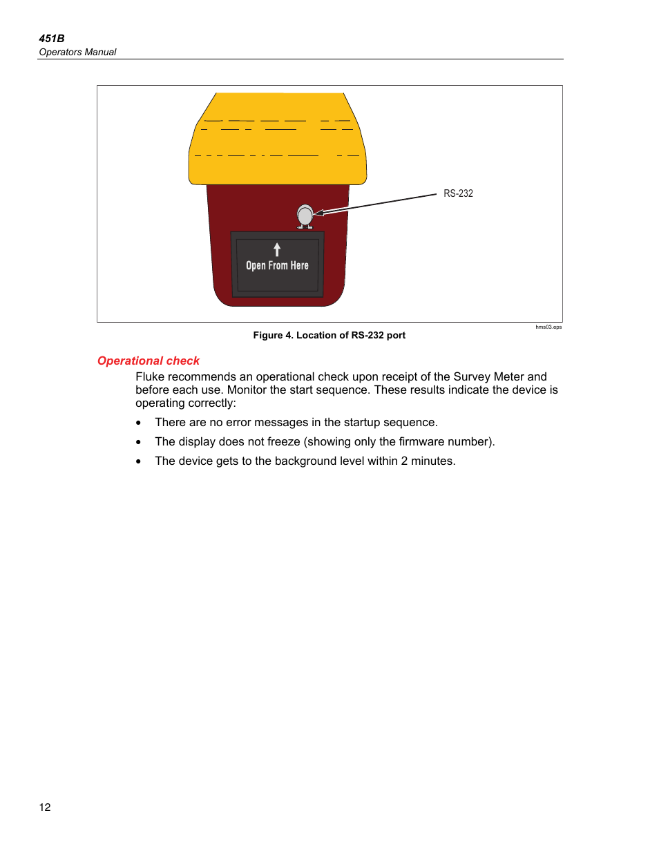 Operational check | Fluke Biomedical 451B User Manual | Page 22 / 30