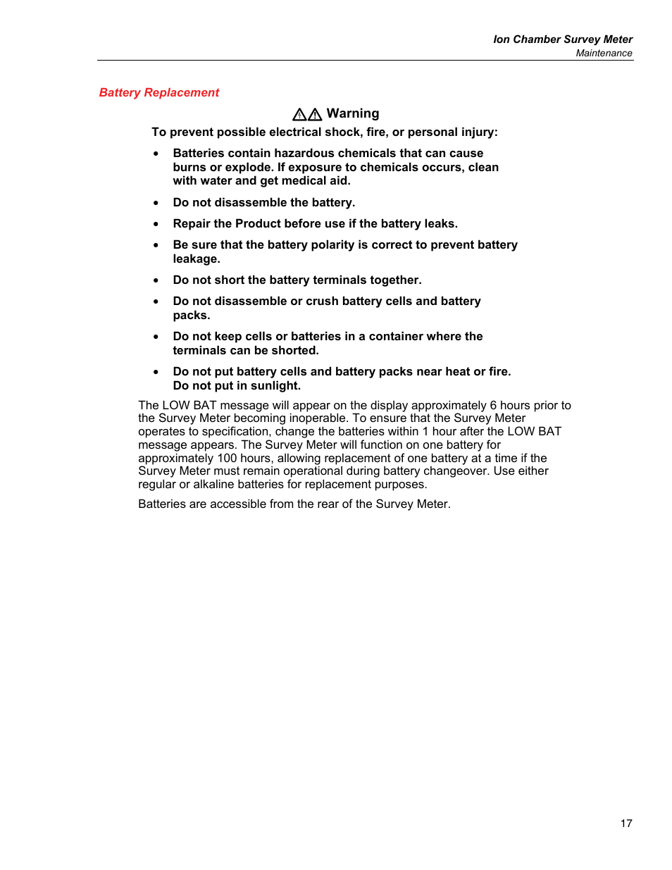 Battery replacement | Fluke Biomedical 451B User Manual | Page 27 / 30