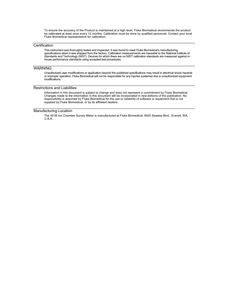 Fluke Biomedical 451B User Manual | Page 4 / 30