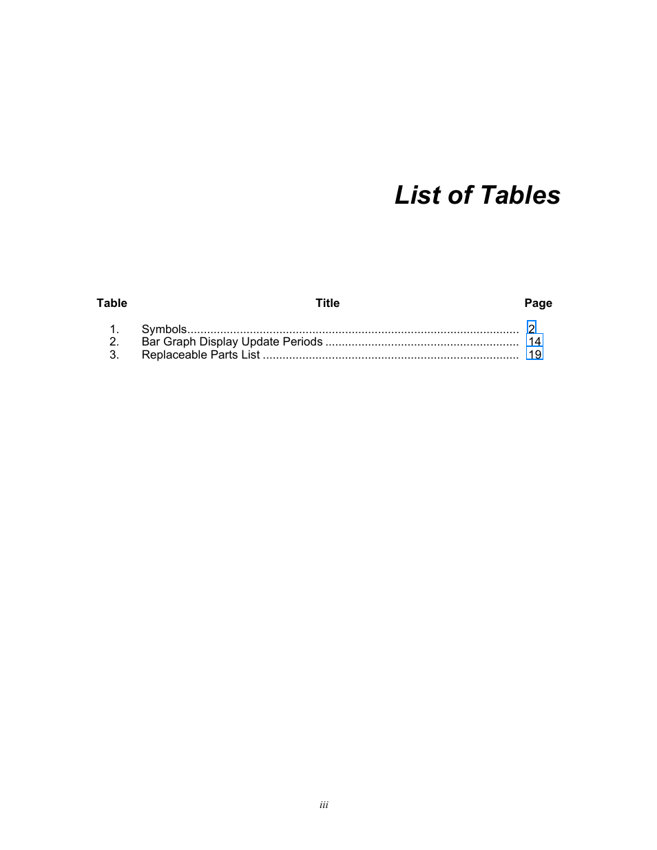 List of tables | Fluke Biomedical 451B User Manual | Page 7 / 30